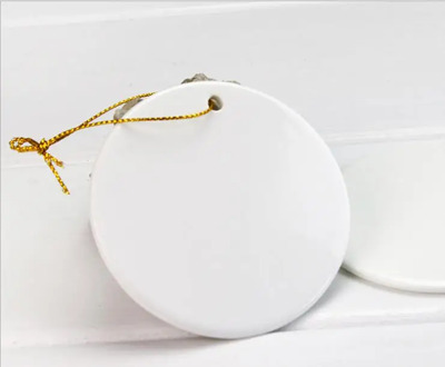 50pcs/lot Sublimation Blanks Christmas Decoration Ceramic Pendant for Sublimation INk Transfer Printing Heat Press DIY