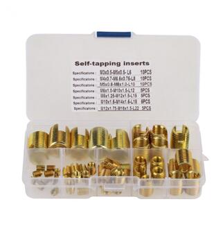50Pcs M3-M12 Zelftappende Draad Reparatie Tools Set Draad Inserts Kit Zink 302 Sleuven Type