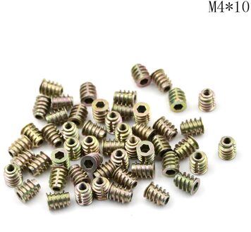 50Pcs M4 * 8/10/M5*10/8/13/M6*10/13 Zink legering Meubels Hex Socket Drive Hoofd Moer Schroefdraad Voor Hout Insert Noten A2