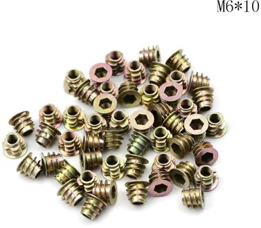 50Pcs M4 * 8/10/M5*10/8/13/M6*10/13 Zink legering Meubels Hex Socket Drive Hoofd Moer Schroefdraad Voor Hout Insert Noten A6