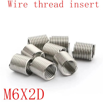 50pcs M6*1.0*2D Wire Thread Insert Stainless Steel 304 Wire Screw Sleeve, M6 Screw Bushing Helicoil Wire Thread Repair Inserts