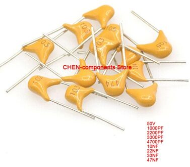 50Pcs Monolithische Condensator 102 222 332 472 103 223 333 473 1000PF 2200PF 3300PF 10NF 22NF 47NF 50V multilayer Keramische Condensator 333(33NF)
