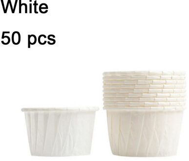 50Pcs Muffin Dozen Cake Cup Papier Cupcake Wrappers Bakselkoppen Muffins Cup Gevallen Diy Cake Gereedschappen Keuken Bakken Levert wit