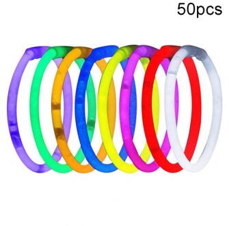 50Pcs Multifunctionele Kleurrijke Lichtgevende Party Fluorescentie Light Glow Sticks Armbanden Kettingen Neon Voor Party Bruiloft Props