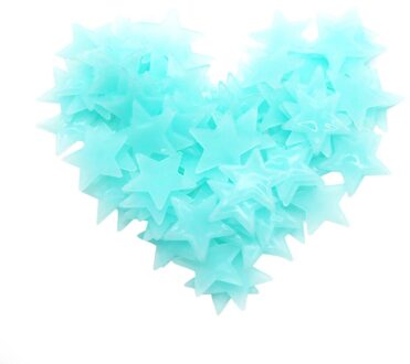 50Pcs Muurstickers Decal Glow In The Dark Baby Kids Slaapkamer Home Decor Kleur Sterren Luminous Tl Muurstickers decal Blauw