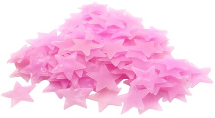 50Pcs Muurstickers Decal Glow In The Dark Baby Kids Slaapkamer Home Decor Kleur Sterren Luminous Tl Muurstickers decal Roze