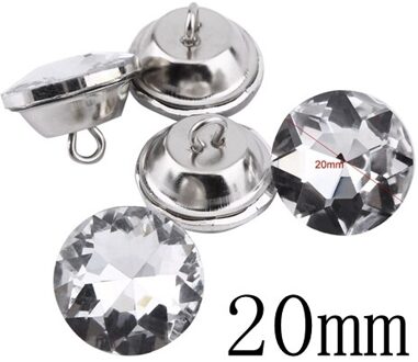 50Pcs Naaien Knoppen Crystal Diamante Ronde Knoppen Voor Kleding Ambachten Hoofdeinde Diy Kleding Knop Diamant Naaien Accessoires 20mm