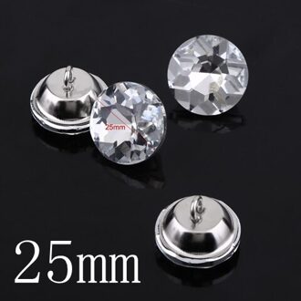 50Pcs Naaien Knoppen Crystal Diamante Ronde Knoppen Voor Kleding Ambachten Hoofdeinde Diy Kleding Knop Diamant Naaien Accessoires 25mm