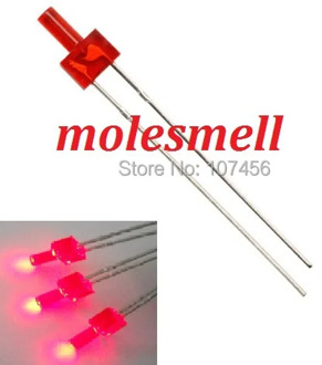 50pcs New 2mm flat top diffused Red Diffused LED Leds Light Red Lens