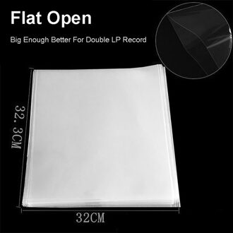 50Pcs Opp Gel Opname Beschermhoes Voor Draaitafel Speler Lp Vinyl Record Zelfklevende Records Tas 12 "32.3cm * 32Cm Flat open