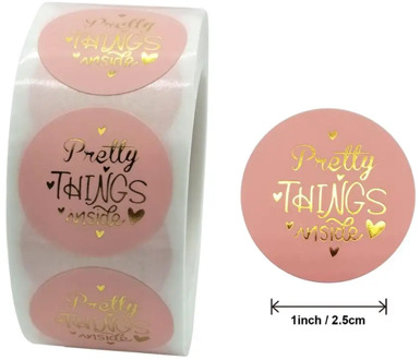 50pcs Pink Label Stickers Foil Thank You Stickers Taste Business Order Home Hand made Sticker Wedding Envelope Seals
