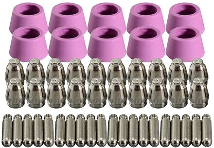 50Pcs Plasma Cutter Torch Verbruiksartikelen Elektrode Nozzles Cups Kit Voor Ag-60 SG-55 WSD-60 Fit Cut-60 LGK-60 Plasma Cutter