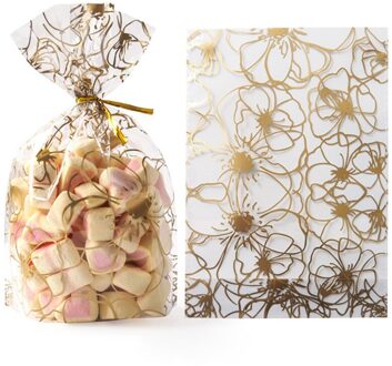 50Pcs Pluim Plastic Zak Cookie Snoep Zakken Bruiloft Verjaardag Gunsten Pasen Birthday Party Snack Bag Verpakking bloem