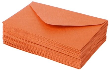 50Pcs Retro Lege Mini Papier Enveloppen Bruiloft Uitnodiging Wenskaarten Oranje