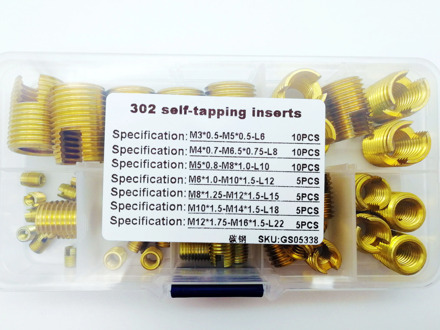 50PCS Self-Tapping Threaded Insert Set M3 M4 M5 M6 M8 M10 M12 thread repair kit Tools thread restoration narzedzia warsztatowe