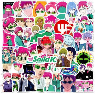 50Pcs/Set Saiki Kusuo No Sai-nan Stickers Japanese Anime Sticker For Decal On Guitar Suitcase Laptop Phone Fridge Motorcycle Car