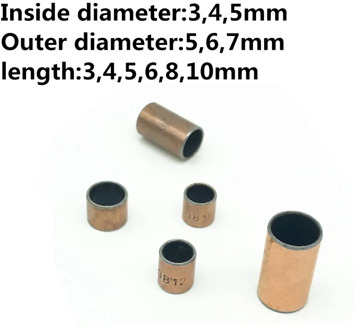 50pcs SF-1 The Inside Diameter of 3 4 5 mm Self Lubricating Composite Bearing Bushing Sleeve SF1 Copper Sleeve Oilless Bushing