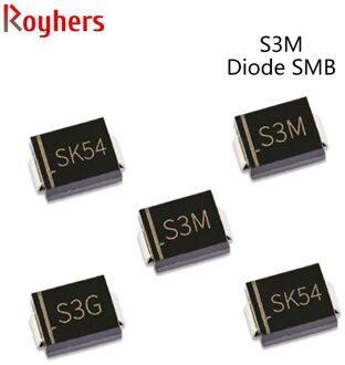 50Pcs Smd Gelijkrichter Diode SK56 SK54 SK34 S35 S3M 3A 50V 100V 200V 400V 600V 800V 1000V Elektronische Componenten Diy Smc DO-214AB S3G