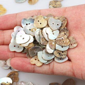 50Pcs Star Hart Ronde Natuurlijke Schelpen 2 Hole Knoppen Kleur Japan Parelmoer Mop Shell Button Kledingstuk Naaien accessoires Diy hart 13mm