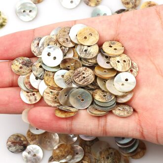 50Pcs Star Hart Ronde Natuurlijke Schelpen 2 Hole Knoppen Kleur Japan Parelmoer Mop Shell Button Kledingstuk Naaien accessoires Diy ronde 11mm