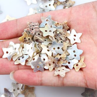 50Pcs Star Hart Ronde Natuurlijke Schelpen 2 Hole Knoppen Kleur Japan Parelmoer Mop Shell Button Kledingstuk Naaien accessoires Diy ster 13mm