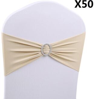 50Pcs Stoel Bands Spandex Elastische Bogen Van De Achterkant Van De Stoel # D0 champagne