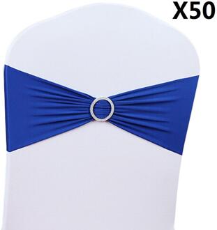 50Pcs Stoel Bands Spandex Elastische Bogen Van De Achterkant Van De Stoel # D0 donker blauw