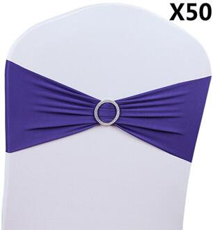 50Pcs Stoel Bands Spandex Elastische Bogen Van De Achterkant Van De Stoel # D0 donker paars