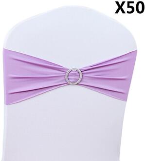 50Pcs Stoel Bands Spandex Elastische Bogen Van De Achterkant Van De Stoel # D0 lavendel