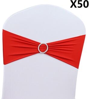50Pcs Stoel Bands Spandex Elastische Bogen Van De Achterkant Van De Stoel # D0 rood