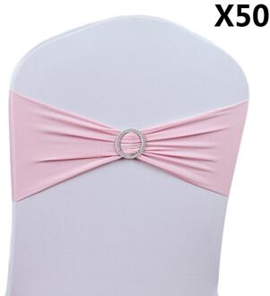 50Pcs Stoel Bands Spandex Elastische Bogen Van De Achterkant Van De Stoel # D0 roze