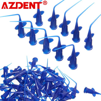 50Pcs Teeth Whitening Dental Irrigation Tips Blue Dental Disposable Syringe Tip Dental Irrigation Tips