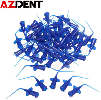 50Pcs Teeth Whitening Dental Irrigation Tips Blue Dental Disposable Syringe Tip Dental Irrigation Tips