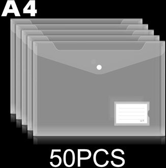50Pcs Transparant Plastic A4 Mappen Bestand Zak Met Label Document Hold Zakken Mappen Filing Papier Opslag Kantoor Schoolbenodigdheden