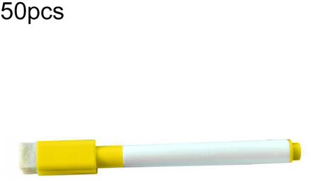 50Pcs Uitwisbare Droge Whiteboard Markers Tekening Pennen School Kantoorbenodigdheden geel 50stk
