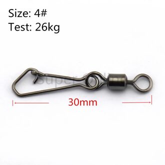 50Pcs Vissen Accessoires Roestvrij Staal Connector Pin Bearing Rolling Swivel Rvs Snap Vishaak Lokken Wartels Visgerei Size 4 30mm 26kg