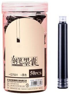 50Pcs Vulpen Inktpatronen Sac Refill Kalligrafie Schrijven Briefpapier School Kantoorbenodigdheden 4 Kleuren zwart