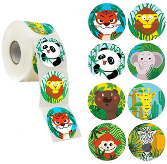 50pcs/wad Animals cartoon Stickers for kids classic toys sticker school teacher reward sticker Various styles designs pattern
