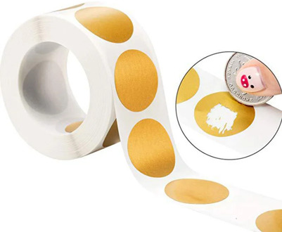 50Pcs/wad Golden Scratch Off Stickers Round Shape Labels sticker DIY handmade for game Scratch Sticker Labels stationery