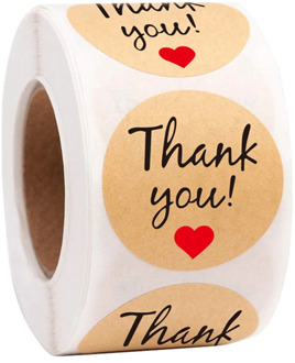 50pcs/wad Thank You Kraft Paper Stickers Round Adhesive Labels Baking 25mm wedding decoration party decoration Stickers