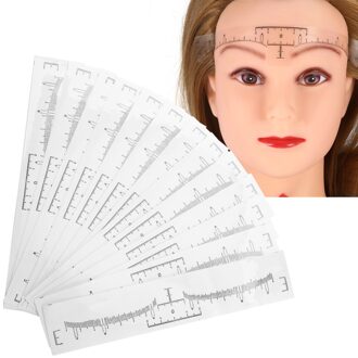 50Pcs Wenkbrauw Heerser Sticker Grooming Stencil Shaper Heerser Maatregel Tool Eye Brow Tekening Gids Kaart Wenkbrauw Sjabloon Diy Maken up