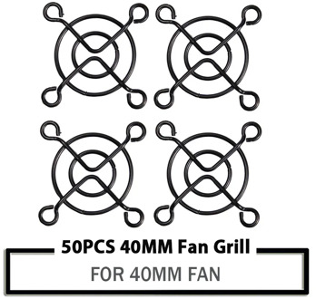 50Pcs YOUNUON 40MM Black Metal Steel Fan Protector Finger Guard Grill Net 40X40MM 4CM Fan Grills
