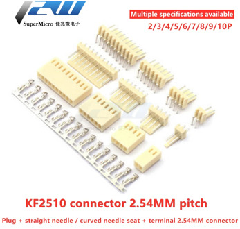 50sets/lot KF2510 connector 2.54MM connector plug + straight needle seat + terminal 2P 3P 4P 5P 6P 7P 8P 9P 10P