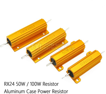 50W 100W Aluminum Power Metal Shell Case Wirewound Resistor 0.01R ~ 100K 1 6 8 10 20 200 500 1K 10K ohm resistance RX24 Igmopnrq