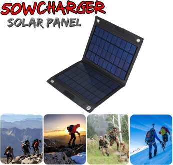 50W 18V Opvouwbare Solar Panel Charger Portable Solar Power Bank Rugzak Camping Wandelen Zonnepaneel Kit Voor Telefoon met Usb-poort