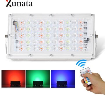 50W 220V Rgb Led Schijnwerper Met Afstandsbediening Super Heldere Led Spotlight Reflector Waterdichte Outdoor Schijnwerper