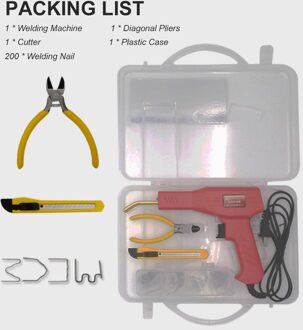 50W Kunststof Lassers Handy Nietmachines Machine Garage Gereedschap Auto Bumper Reparatie Kit Lastoorts Auto Repareren Machine EU plug / Rood