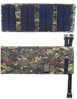 50W Vouwen Zonnepaneel 5V Zonnecel Draagbare Zon Power Waterdichte Opvouwbare Usb-poort Oplader Mobiele Power Bank voor Telefoon Groen camouflage