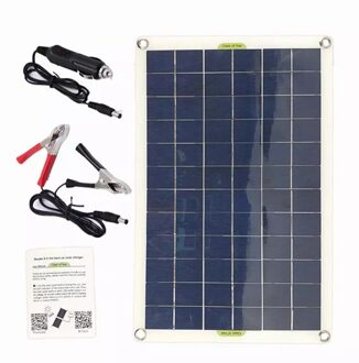 50W Zonnepaneel Usb Output Solar Cellen Poly Zonnepaneel Voor 12V/24V Batterij Oplader