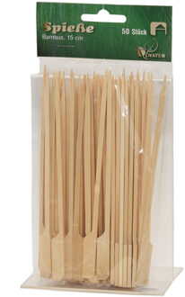 50x Bamboe houten sate prikkers/spiezen 15 cm - prikkers (sate)